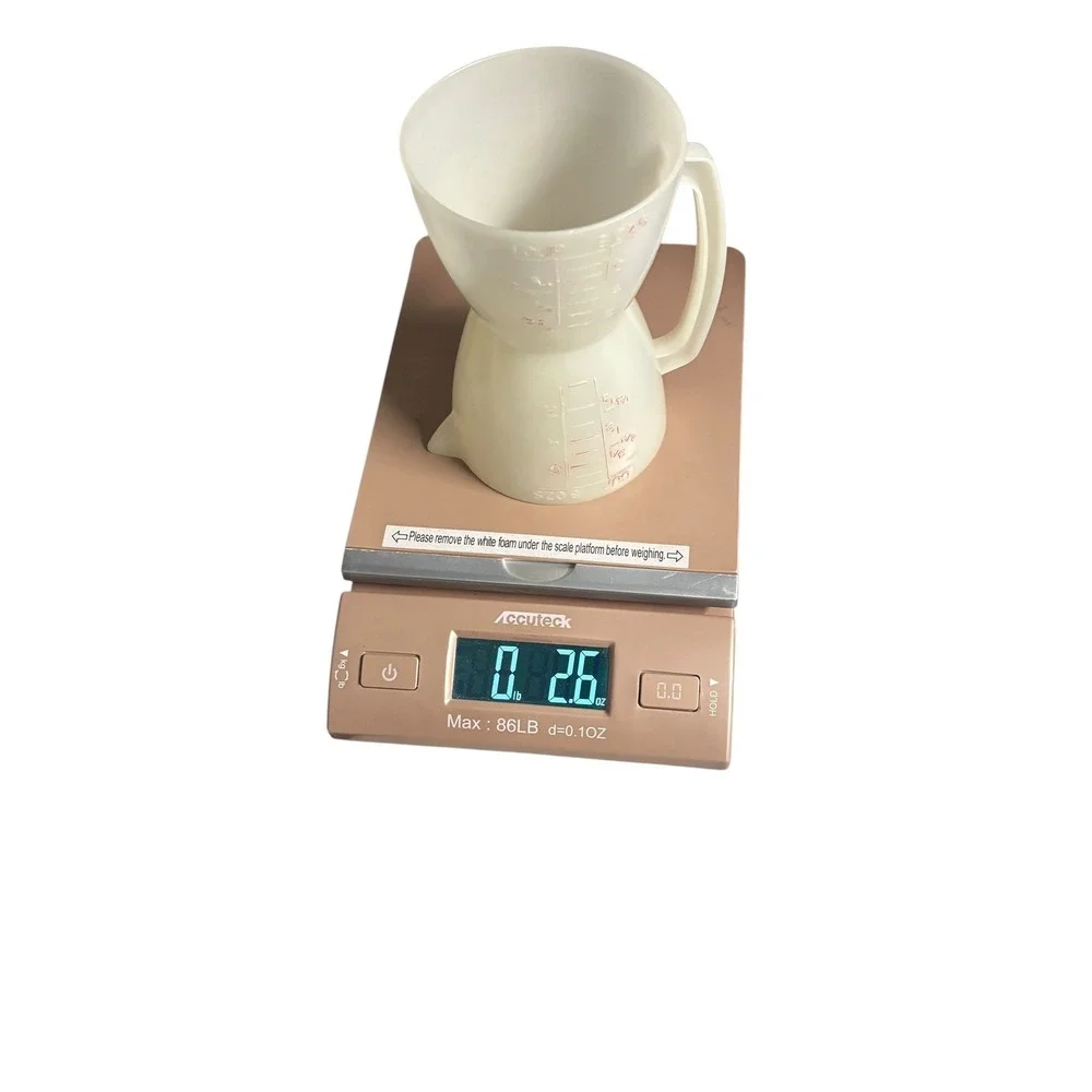Vintage Tupperware Hourglass Double Measuring Cup 1 Cup 8 oz White Red Lettering